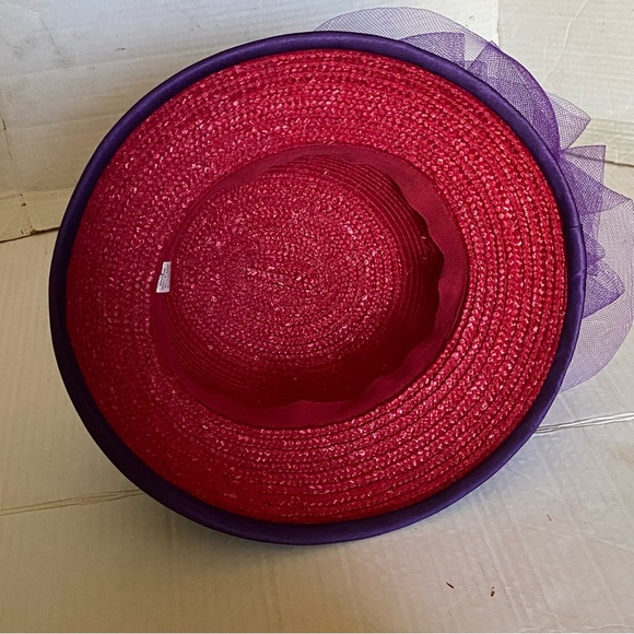 Women derby/church straw satin bow hat - Picture 11 of 12